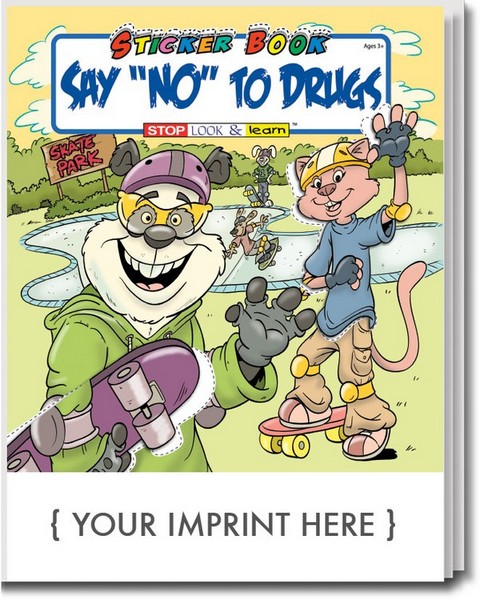 ''SC1015 Say ''''NO'''' To Drugs STICKER Book with Custom Imprint ''